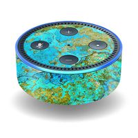 MightySkins Skin Compatible with Amazon Echo Dot (2nd Gen) - Teal Marble | Protective, Durable, and Unique Vinyl Decal wrap Cover | Easy to Apply, Remove, and Change Styles | Made in The USA