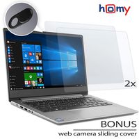 Homy 15.6 inch Premium Laptop Screen Protector Kit [2-Pack]: 1x Matte and 1x Glare + Gift Anti-Spy Web Camera Sliding Cover for Computer. Our Filters Reduce Negative Blue Light and UV.