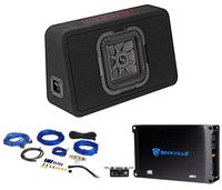 Kicker 46TL7T82 L7T 8" 350w Car Subwoofer Solo-Baric Sub in Slim Box+Amp+Wires