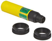 Banner S18SP6DQ EZ Beam Sensor, Retroreflective Mode, Polarized, Visible Red LED, PNP Output Type, 4-Pin European Style QD, 100mm Range, 10-30VDC Supply Voltage