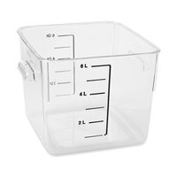 Rubbermaid Commercial Products Plastic Space Saving Square Food Storage Container For Kitchen/Sous Vide/Food Prep, 6 Quart, Clear (Fg630600Clr)