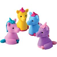 GIFTEXPRESS 12pc Unicorn Themed Bulk Erasers, Puzzle Erasers, Pencil Erasers, Rubber Erasers, School Erasers for kids, School Supplies for Teachers, Unicorn Stationary Ideal for Birthday Party Gift