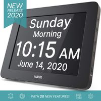 [2020 Version] Digital Day Clock 2.0 with Custom Alarms and Calendar Reminders, Alarm Clock with Extra Large Display helps with Memory Loss, Alzheimers and Dementia