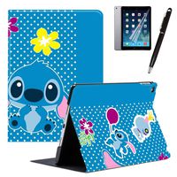 iPad 2018(6th Gen) iPad 2017(5th Gen) Case,iPad Air 2 / iPad Air Case Lilo & Stitch Cute Cartoon Protective Lightweight PU Leather Smart Auto Sleep/Wake Shockproof Cover