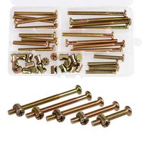 Baby Bed Crib Screws Hardware Replacement Kit, QLOUNI Hex Drive Socket Cap Screws 25-Set, M6x40mm/ 50mm/ 60mm/ 70mm/ 80mm Barrel Nuts Assortment Kit for Beds Headboards Chairs Furniture