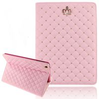 iPad Air 2 Cases for Teen Girls, Umiko(TM) iPad Air 2 Cute Crown Bling Luxury Leather Stand Cover Smart Case for Apple ipad Sleep/Wake up for iPad Air 2 iPad 6 -Pink