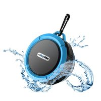 Bluetooth Outdoor & Shower Speaker - Wireless, Portable & Water Resistant - Suction Cup & Snaphook - Blue - by EazyClips