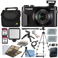 Canon PowerShot GX7 Mark II HS Digital Camera + Deluxe Starter Kit + Prime Accessory Bundle (incl. Pistol Grip Tripod, 64GB Memory Cards, LED Video Light and More)