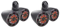 Pair Dual Kicker 43KM654LCW 6.5" 780w Marine Wakeboard Tower Speakers w/LED's