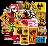 Ratgoo 100 Pcs Waterproof Caution Warning Sign Stickers to Boys Men Adult Gift for Desk Computer MacBook Laptop Phone Case Water Bottle Hydro Flask Car Bumper Bicycle Bluetooth Speaker Indoor Use
