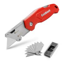 Goldblatt Folding Utility Knife Quick Change Blade Mechanism Aluminum Alloy Handle with 10-piece Extra Blades