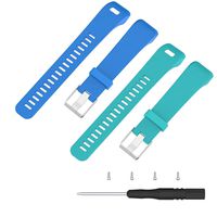 ECSEM Replacement Soft Silicone Bands and Straps Compatible with Garmin vivosmart HR+ ONLY (not for vivosmart hr) (2pc(Blue+ Teal))