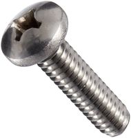 Stainless Steel Machine Screw, Plain Finish, Pan Head, Phillips Drive, 3/4" Length, #0-80 Threads (Pack of 100)