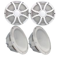 Wet Sounds Two Revo 10" Subwoofers & Grills - White Subwoofers & White Closed Face SW Grills - 2 Ohm