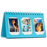 Ablus 60 Pockets Mini Desktop Photo Album for Fujifilm Instax Mini 7s 8 8+ 25 26 50s 70 90 Instant Camera & Name Card (Cobalt Blue)
