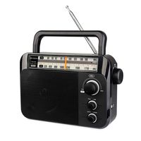 Retekess TR604 AM FM Radio Portable Transistor Analog Radio with 3.5mm Earphone Jack Battery Operated by 3 D Cell Batteries or AC Power(Black)