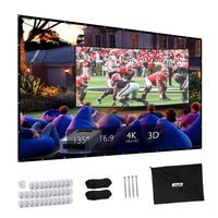 Projector Screen, Upgraded 135 inch 4K 16:9 HD Portable Projector Screen, Premium Indoor Outdoor Movie Screen Anti-Crease Projection Screen for Home Theater Backyard Movie.