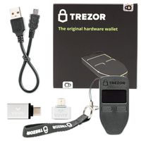 Trezor One - Black Bitcoin Hardware Wallet Bundle with Bonus VUVIV Micro-USB Adapter & USB-C Adapter for MacBook