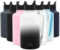 Simple Modern 64 oz Summit Water Bottle with Straw Lid - Hydro Vacuum Insulated Flask Double Wall Half Gallon Chug Jug - 18/8 Stainless Steel Ombre: Tuxedo