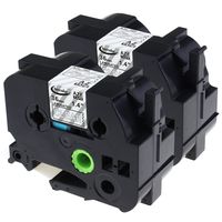 Replace TZe Label Tape 36mm 1.4 Inches White on Clear TZe-165 Standard Laminated TZ Tape TZ165 Compatible with Brother P-touch PT-9700PC PT-P950NW PT-550 PT-P900W Label Maker, 2-Pack, Length 26.2 Feet