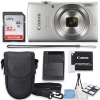 Canon PowerShot ELPH 180 Digital Camera (Silver) Kit with Sandisk 32GB High Speed Memory Card + Camera Case + Starter Kit