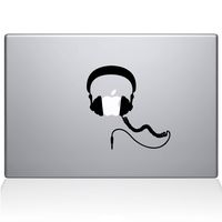 The Decal Guru Headphones MacBook Decal Vinyl Sticker - 13" MacBook Air - Silver (1081-MAC-13A-S)