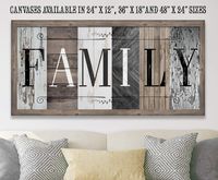 Family in Multi Pattern-Large Canvas Wall Art (Not Printed on Wood)-Stretched on a Heavy Wood Frame-Ready to Hang-Perfect Above Couch or Living Room Decor - Great Housewarming & Wedding Gift Under $50