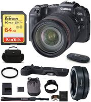 Canon EOS RP Mirrorless Digital Camera with RF 24-105mm f/4L is USM Lens (USA Warranty) Bundle, Includes: Canon Mount Adapter EF-EOS R + Canon EG-E1 Extension Grip (Black) + More