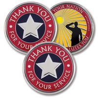 AttaCoin Thank You for Your Service - Military Patriotic Coins. Patriotic Gifts for Veterans. Veteran Gift Series (3 Pack)