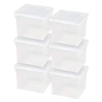 IRIS Letter Size File Cube Box, 6 Pack, Clear