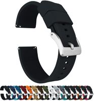 20mm Black - Barton Elite Silicone Watch Bands - Quick Release - Choose Strap Color & Width