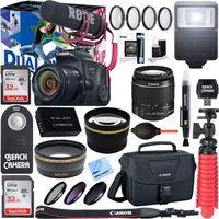 Canon EOS Rebel T7i Digital SLR Camera Video Creator Kit + 18-55mm Zoom Lens Accessory Bundle (18-55mm Lens Video Creator Kit)