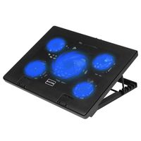 Kootek Laptop Cooling Pad 12"-17" Cooler Pad Chill Mat 5 Quiet Fans LED Lights and 2 USB 2.0 Ports Adjustable Mounts Laptop Stand Height Angle