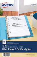 Avery Mini Binder Filler Paper, College Ruled, 5-1/2" x 8-1/2", 100 Sheets (14230)