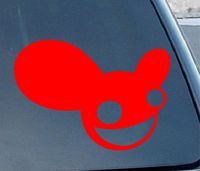 Deadmau5 Logo Head Turns - Vinyl 4" wide (color: RED) decal laptop tablet skateboard car windows sticke