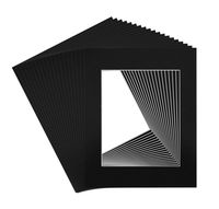 Golden State Art, Pack of 20 11x14 BLACK Picture Mats with White Core Bevel Cut for 8x10 Pictures