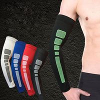 Honghong Men's Sports Fitness Compression Arm Sleeves,1PC size L (Red)