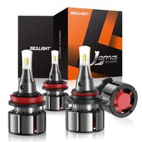 SEALIGHT Laxmas L2 H11 9005 LED Headlight Bulb Kit, High Beam Low Beam, Ultra-thin, 360-degree Illumination, 6000K Daylight Effect, 200% Brightness, Pack of 4