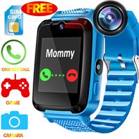 Kids Smart Watch Phone - [SIM Card Include] Kids Smartwatch Boys with Full Touch Screen VOIP Two-Way Call Phone SOS Camera Game Toy Child Wrist Watch Bracelet Back to School Summer Gift for Age 3-12