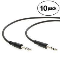 InstallerParts (10 Pack 10Ft 1/4" Male to Male Stereo Audio Cable - Compatible with Amplifiers, Instruments, and Microphones