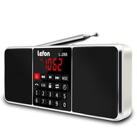 Lefon Multifunction Digital AM FM Radio Wireless Media Speaker MP3 Music Player Support TF Card/USB Disk with LED Screen Display and Setting Timing Shutdown Function (Gold)