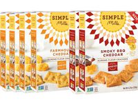 Simple Mills Almond Flour Cracker Variety Pack:, (4) Farmhouse Cheddar, (2) Smoky BBQ Cheddar, 4.25 Ounce (Pack of 6)
