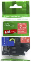 LM Tapes - Premium 1/2" White Print on Red Label Compatible with P-Touch TZe-435 Tape TZ-435 and Comes with a Great Tape Color/Size Guide for Easy reordering.