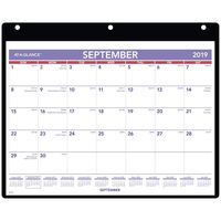 AT-A-GLANCE 2019-2020 Academic Year Desk & Wall Calendar, Small, 11" x 8-1/4", Clear Cover, Vinyl Holder (SK700)