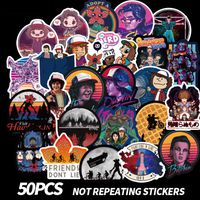 50Pcs Stranger Things 3 Stickers Laptop Sticker Waterproof Vinyl Decal Sticker for Laptop Mac Book Sticker PS4 Luggage Guitar Stranger Things Sticker Pack