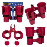 ROBOCUP, RED, Updated Version,Best Cup Holder for Drinks, Fishing Rod/Pole, Boat, Beach Chair/Golf Cart/Wheelchair/Walker/Drum Sticks/Microphone Stand