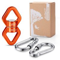 AusKit Swing Swivel, 30 KN Safest Rotational Device Hanging Accessory with Carabiners for Web Tree Swing, Swing Setting, Aerial Dance, Children's Swing (Orange)