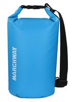 MARCHWAY Floating Waterproof Dry Bag 5L/10L/20L/30L, Roll Top Dry Sack for Kayaking, Rafting, Boating, Swimming, Camping, Hiking, Beach, Fishing, Skiing, Snowboarding (Light Blue, 10L)