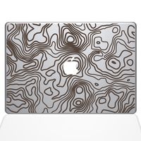 The Decal Guru Topographic Map MacBook Decal Vinyl Sticker - 13" MacBook Pro (2016 & Newer) - Brown (1287-MAC-13X-BRO)
