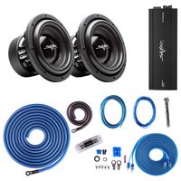 Skar Audio (2) EVL-10 D4 4, 000 Watt Max Power 10" Subwoofers with RP-2000.1D Monoblock Sub Amplifier + 1/0 Gauge Amp Kit